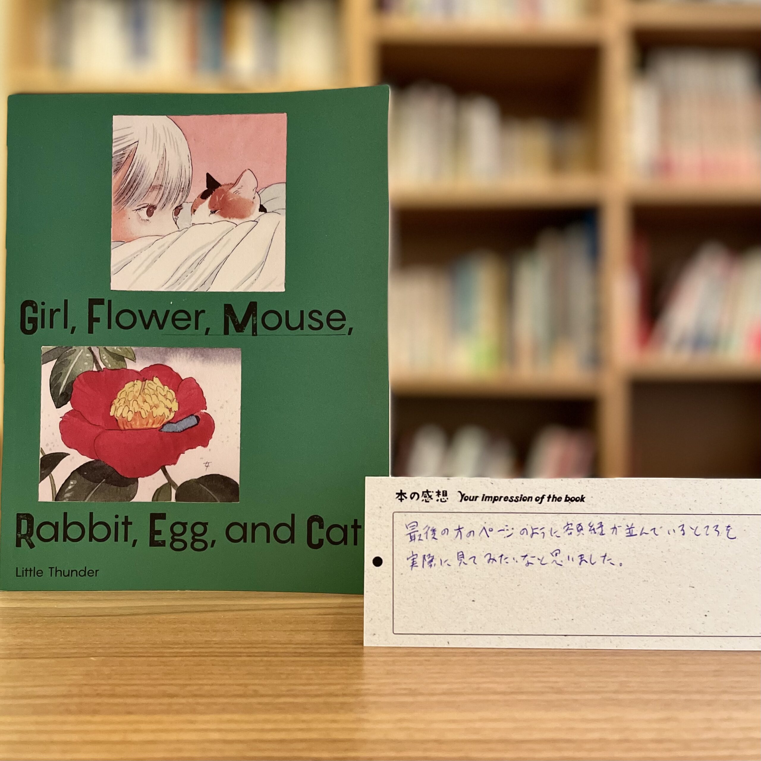 みんなのしおり『Girl, Flower, Mouse, Rabbit, Egg, and Cat』
